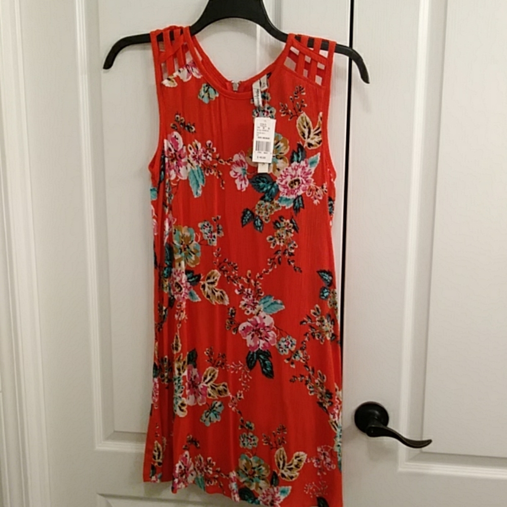 Speechless floral orange dress NWT